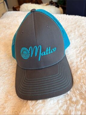 Mattco Trucker Hat in Gray and Teal